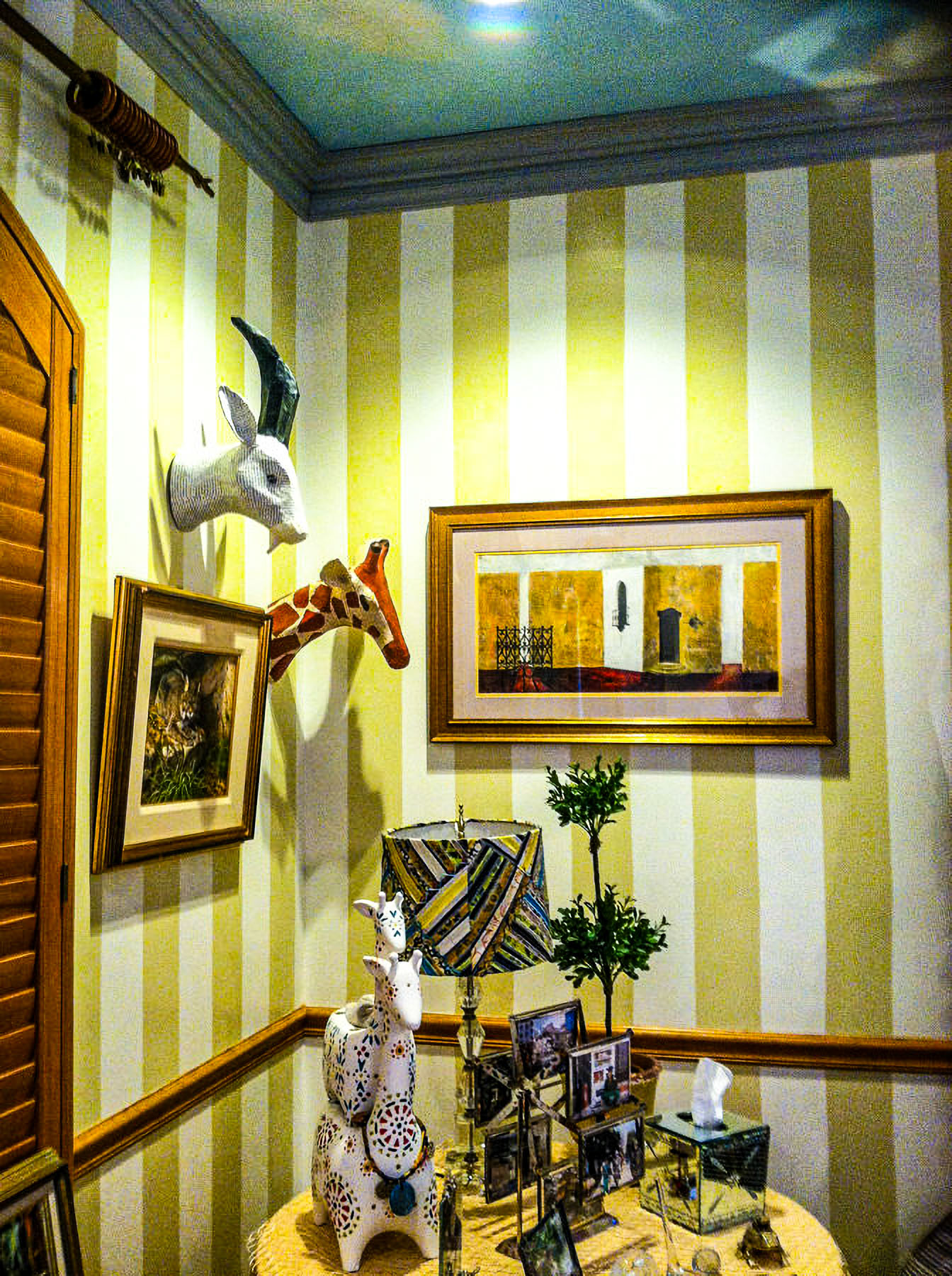 Hand Painted Stripes/No Seams, Unlike Wallpaper. Does not Peal o