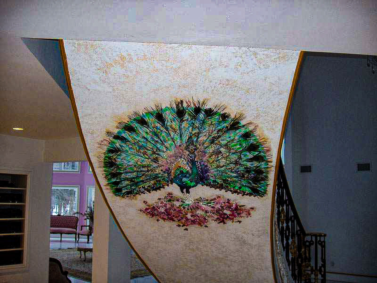 Persian Peacock on Mother of Pearl
