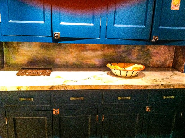 Faux Glass Backsplash